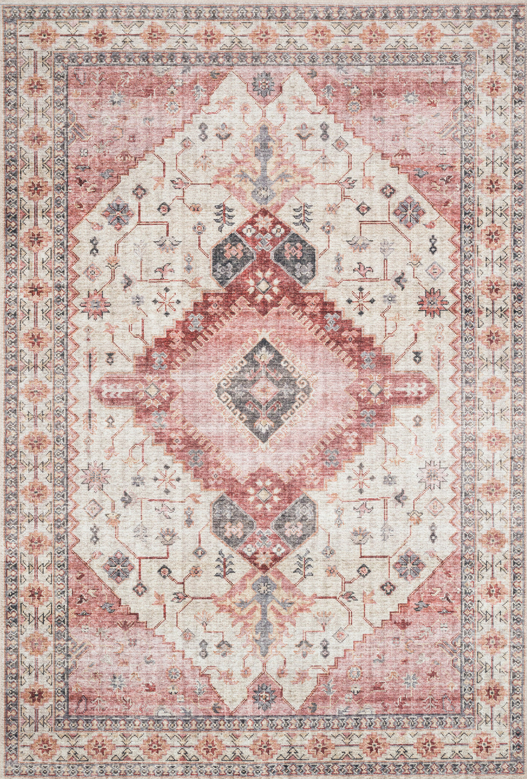 Loloi II Skye Ivory / Berry Rugs