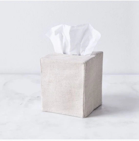 Oatmeal Linen Tissue Cover, Square