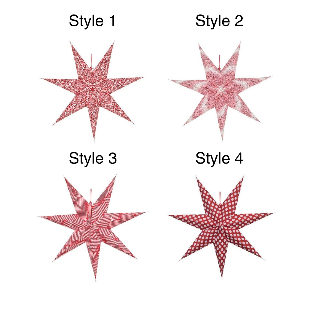 Printed Paper Star Ornament, 4 Styles