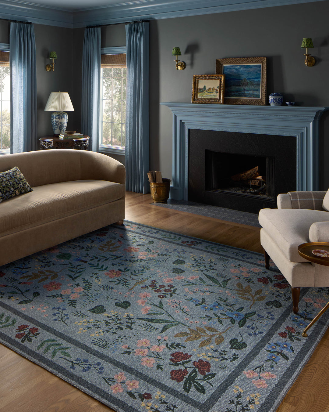 Rifle Paper Co. x Loloi Wildwood Blue Rugs