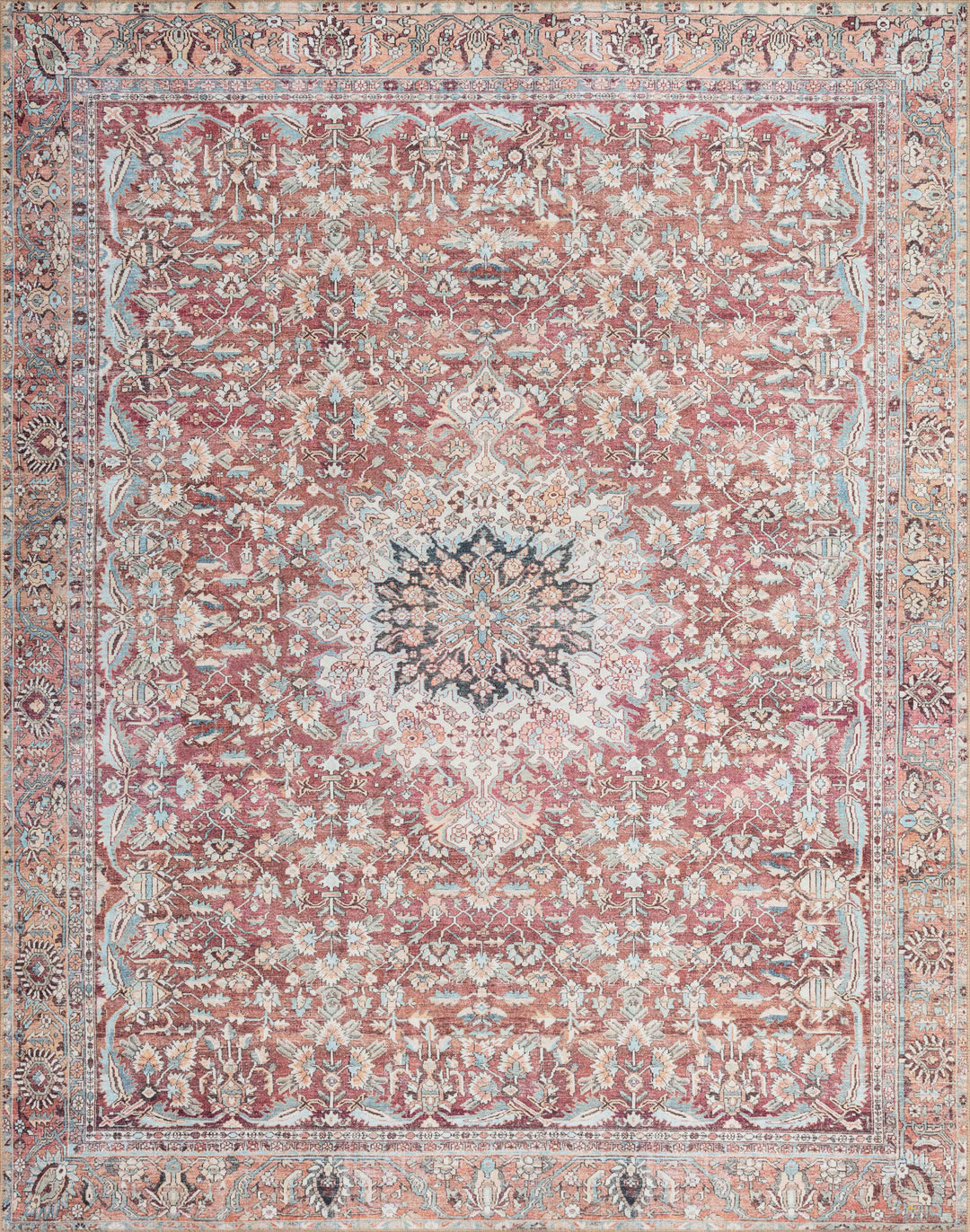 Loloi II Wynter Tomato / Teal Rugs