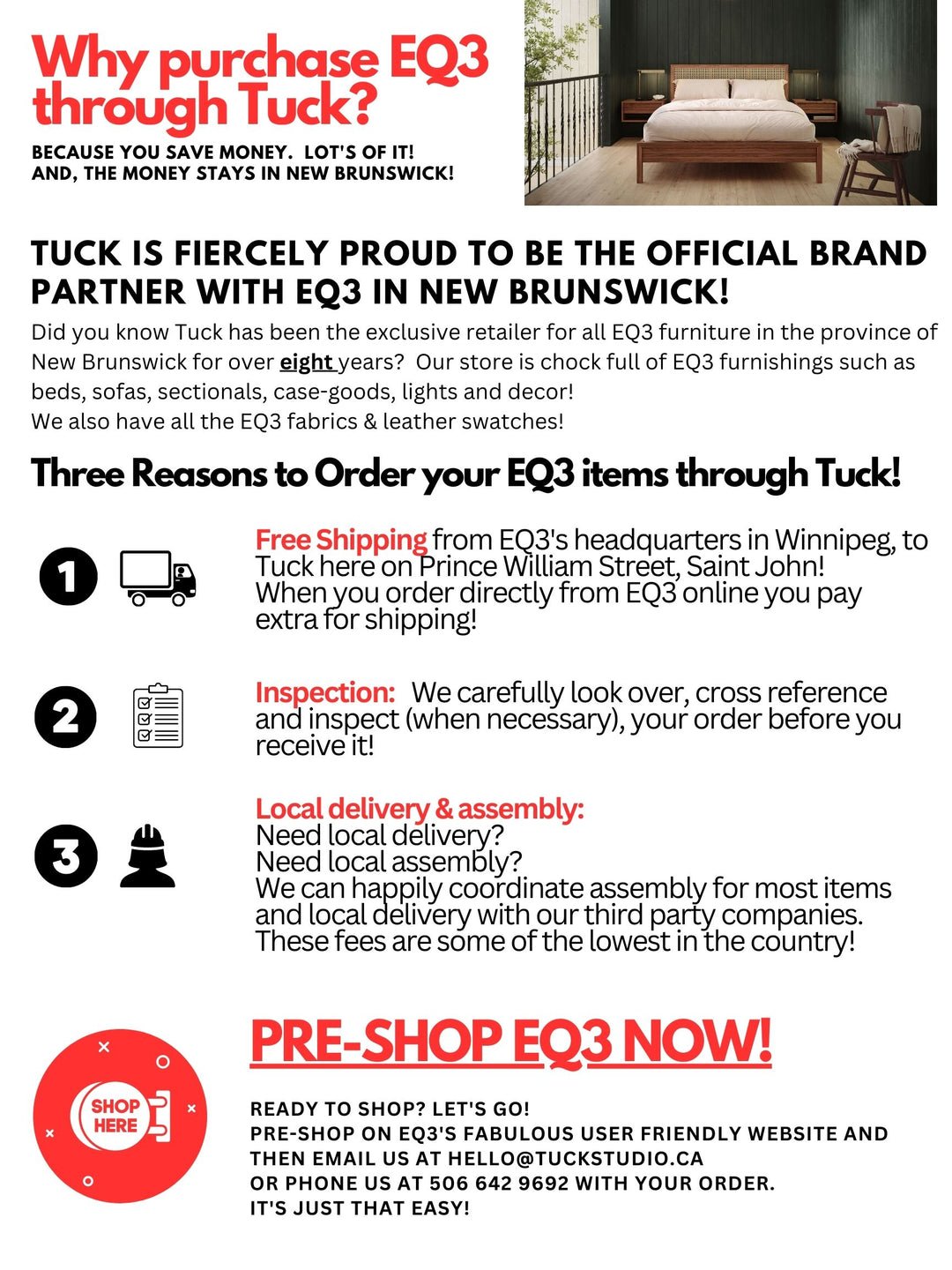 Purchase your EQ3 Stools through Tuck & Save Money!
