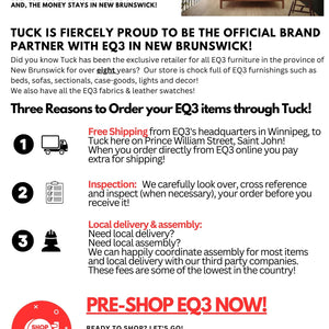Purchase your EQ3 Sofa through Tuck & Save Money!
