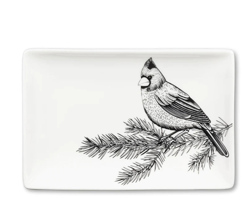 Winter Birds Plate, Rectangle