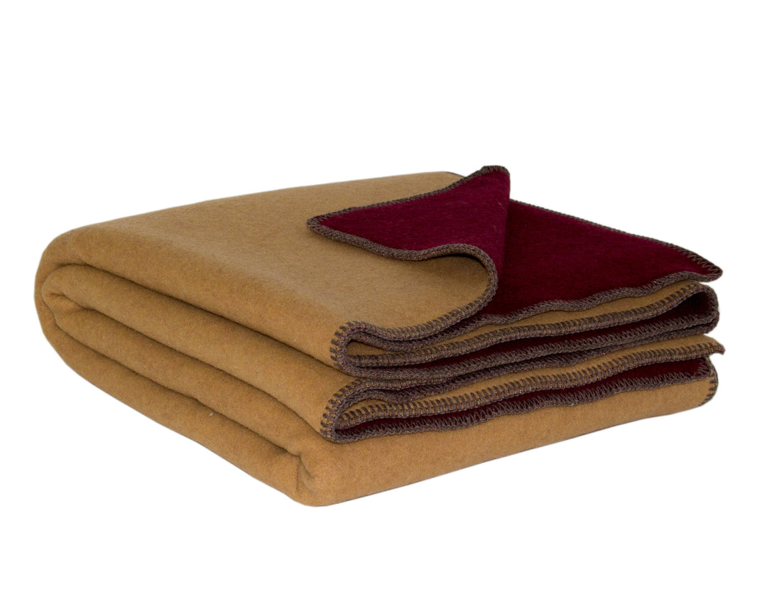 Wine & Honey Wool Blanket