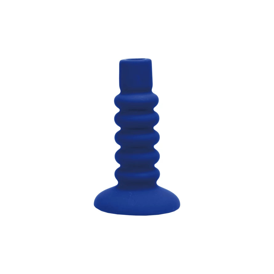 Stoneware Candle Holder - Blue