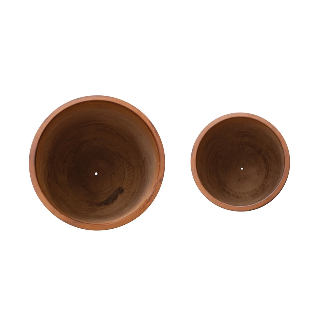 Ribbed  Stone Wood Planter