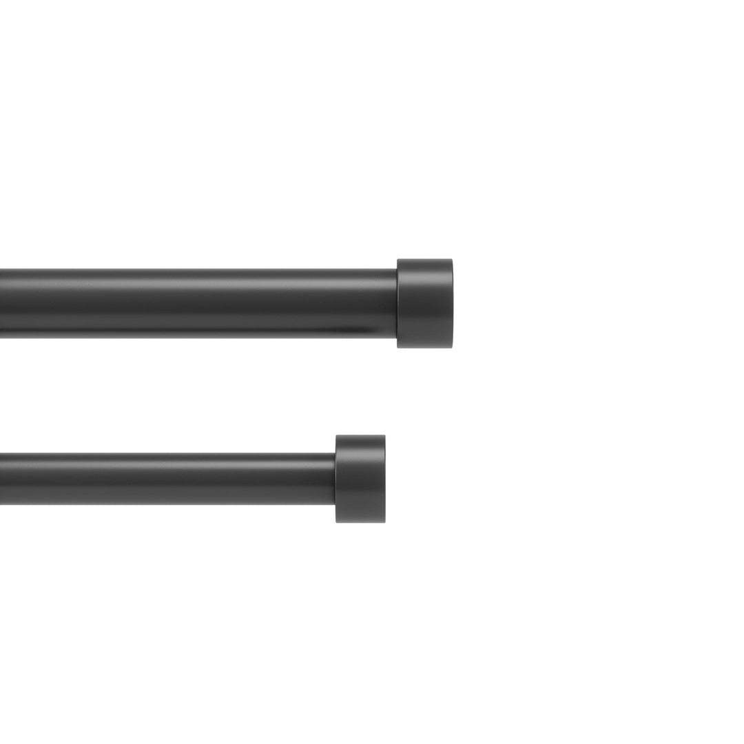 Double Curtain Rods | color: Brushed-Black | size: 66-120"""" (168-305 cm) | diameter: 1"""" (2.5 cm)