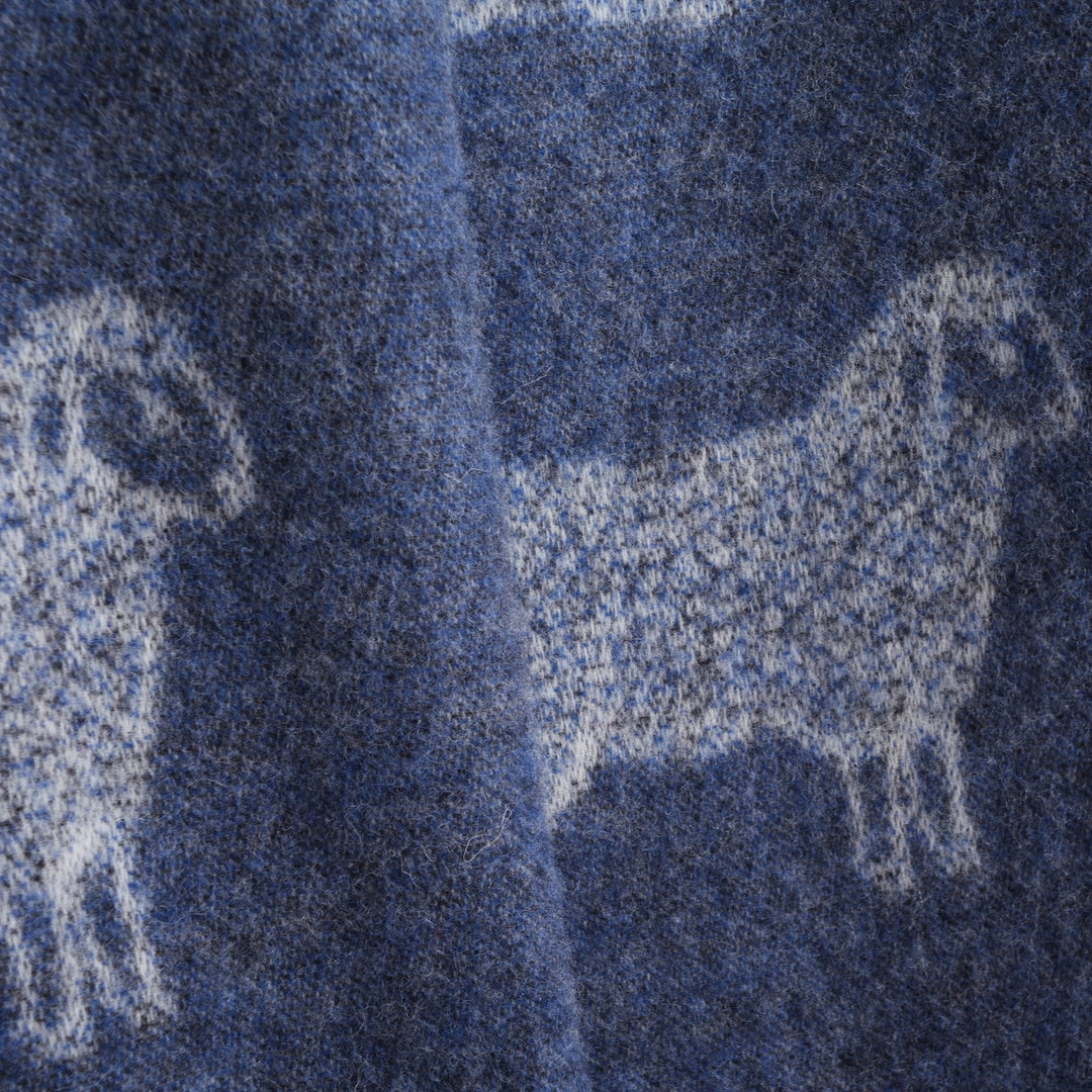 Sheep Blue Wool Throw