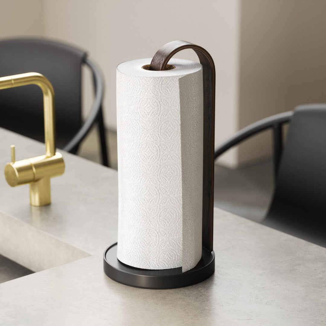 Paper Towel Holders | color: Black-Walnut