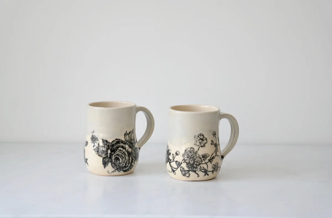 Black & White Floral Mug