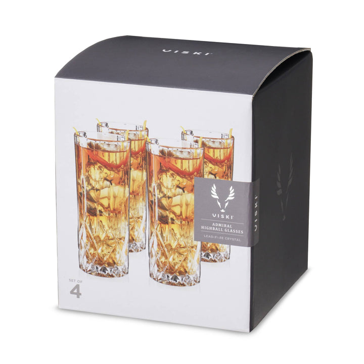 Admiral Crystal Highball Glasses - Set of 4