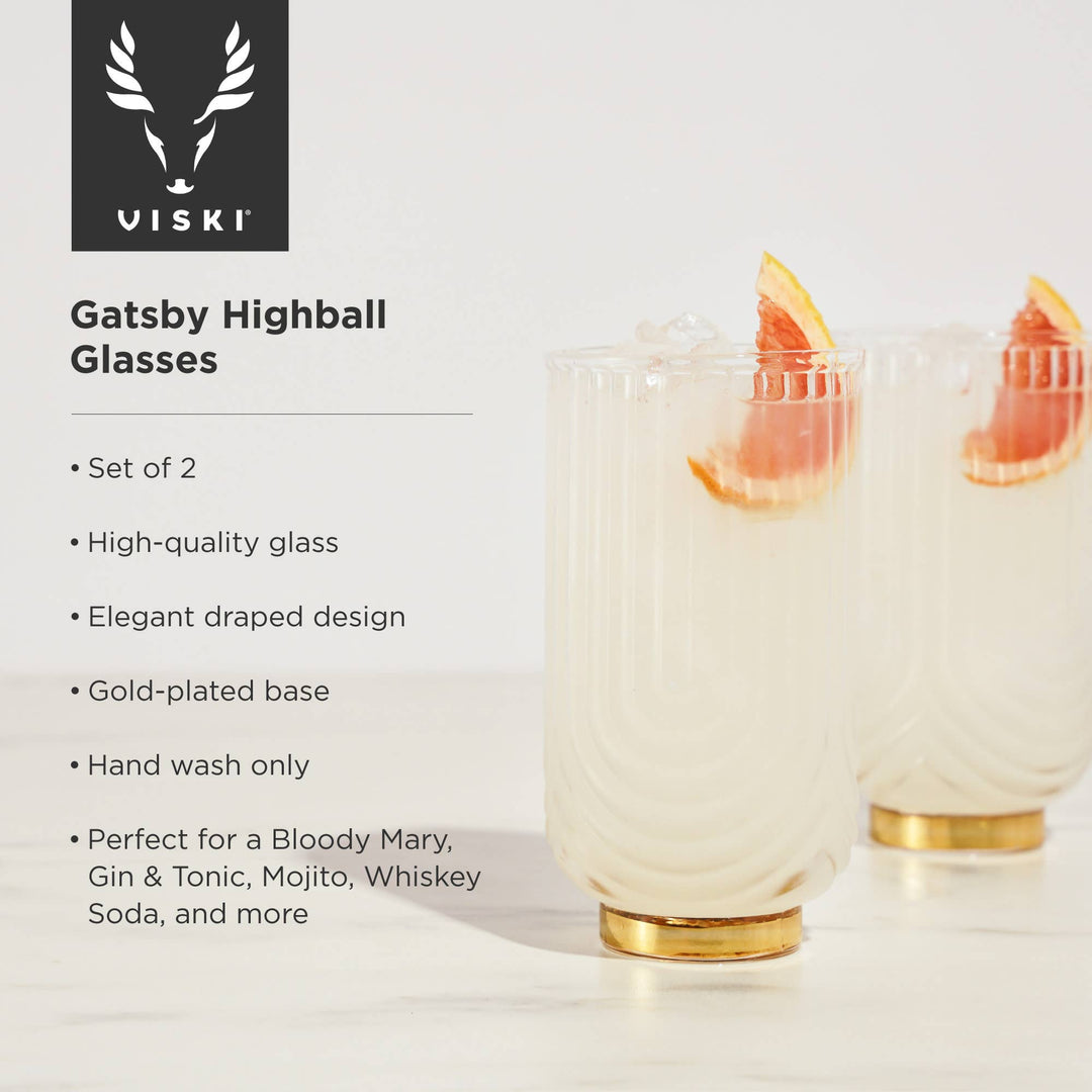 Gatsby Highball Glasses - Set of 2