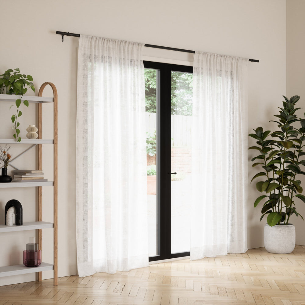 Single Curtain Rods | color: Matte-Black | size: 32-128"""" (81-325 cm) | diameter: 1"""" (2.5 cm) | Hover