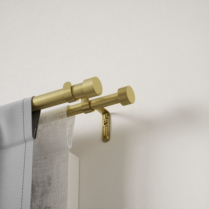 Double Curtain Rods | color: Brass | size: 36-66"""" (91-168 cm) | diameter: 1"""" (2.5 cm) | Hover