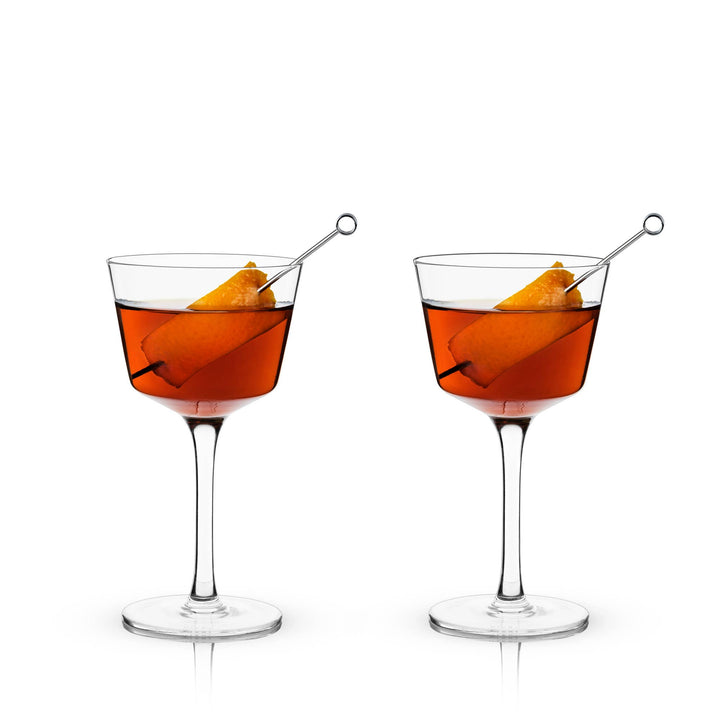 Nick and Nora Crystal Glasses - Set of 2