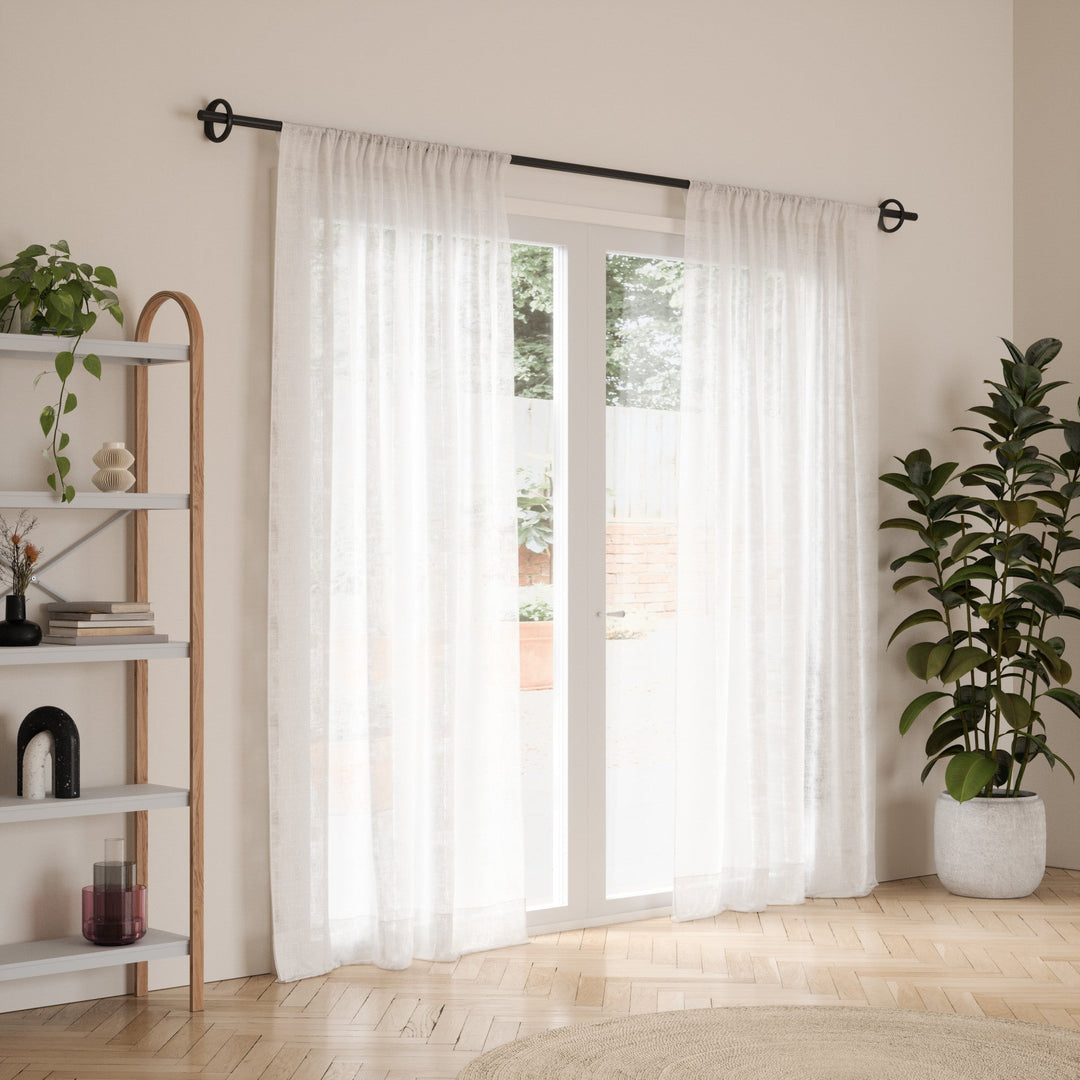 Single Curtain Rods | color: Matte-Black | size: 42-120"""" (107-305 cm) | diameter: 1"""" (2.5 cm)