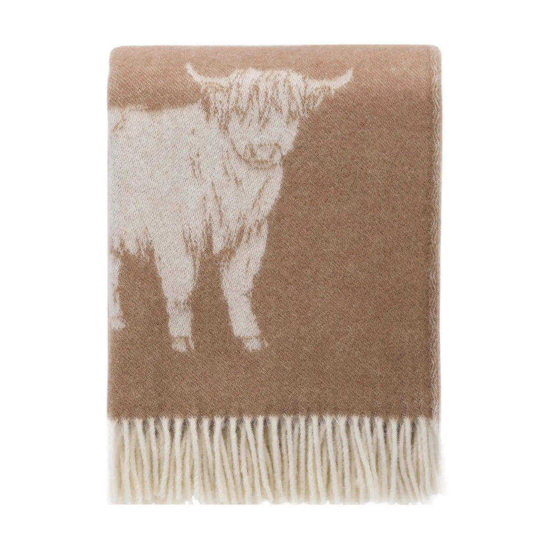 Cow Brown Wool Throw