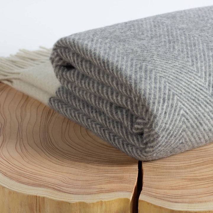 Florence Wool Throw, Gray