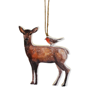 Deer & Bird Ornament