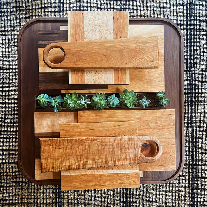 Serving Board - Cherry with Walnut Stem