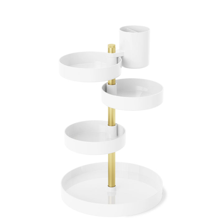 Cosmetic Organizers | color: White-Brass