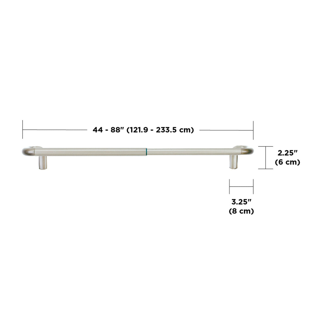 Single Curtain Rods
 | color: Matte-Nickel | size: 48-88"""" (122-224 cm) | diameter: 3/4"""" (1.9 cm)