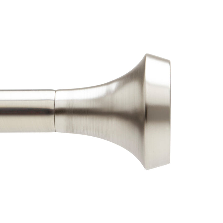 Single Curtain Rods | color: Nickel-Steel | size: 72-144"""" (183-366 cm) | diameter: 1"""" (2.5 cm)