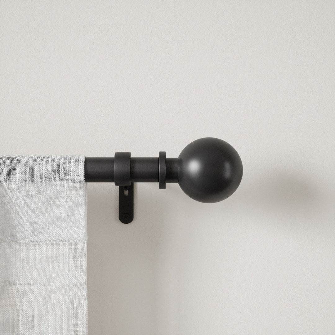 Single Curtain Rods | color: Eco-Friendly Matte-Black | size: 72-144"""" (183-365 cm) | diameter: 1"""" (2.5 cm) | Hover