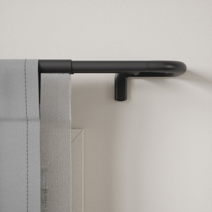 Double Curtain Rods | color: Matte-Black | size: 30-84"""" (76-213 cm) | diameter: 3/4"""" (1.9 cm)