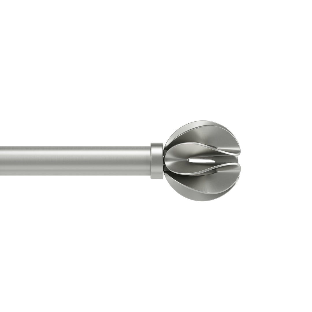 Single Curtain Rods | color: Eco-Friendly Nickel | size: 42-120"""" (107-305 cm) | diameter: 1"""" (2.5 cm)