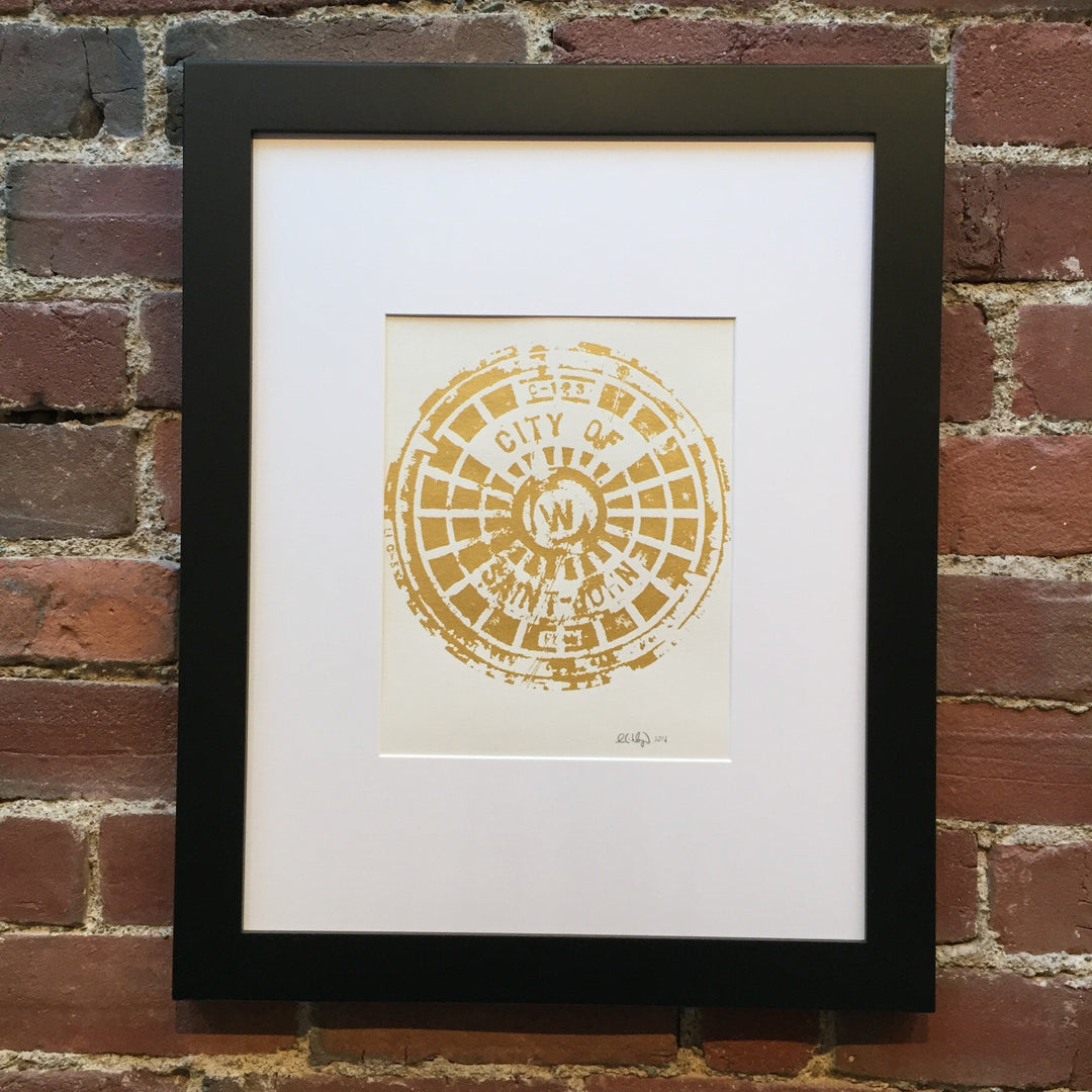 City of Saint John Silkscreen - Rectangle, Gold