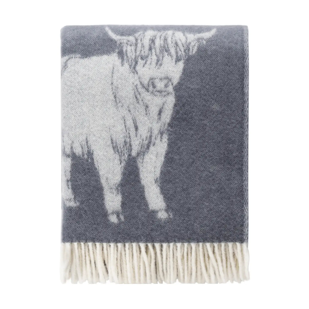 Cow Grey Wool Throw