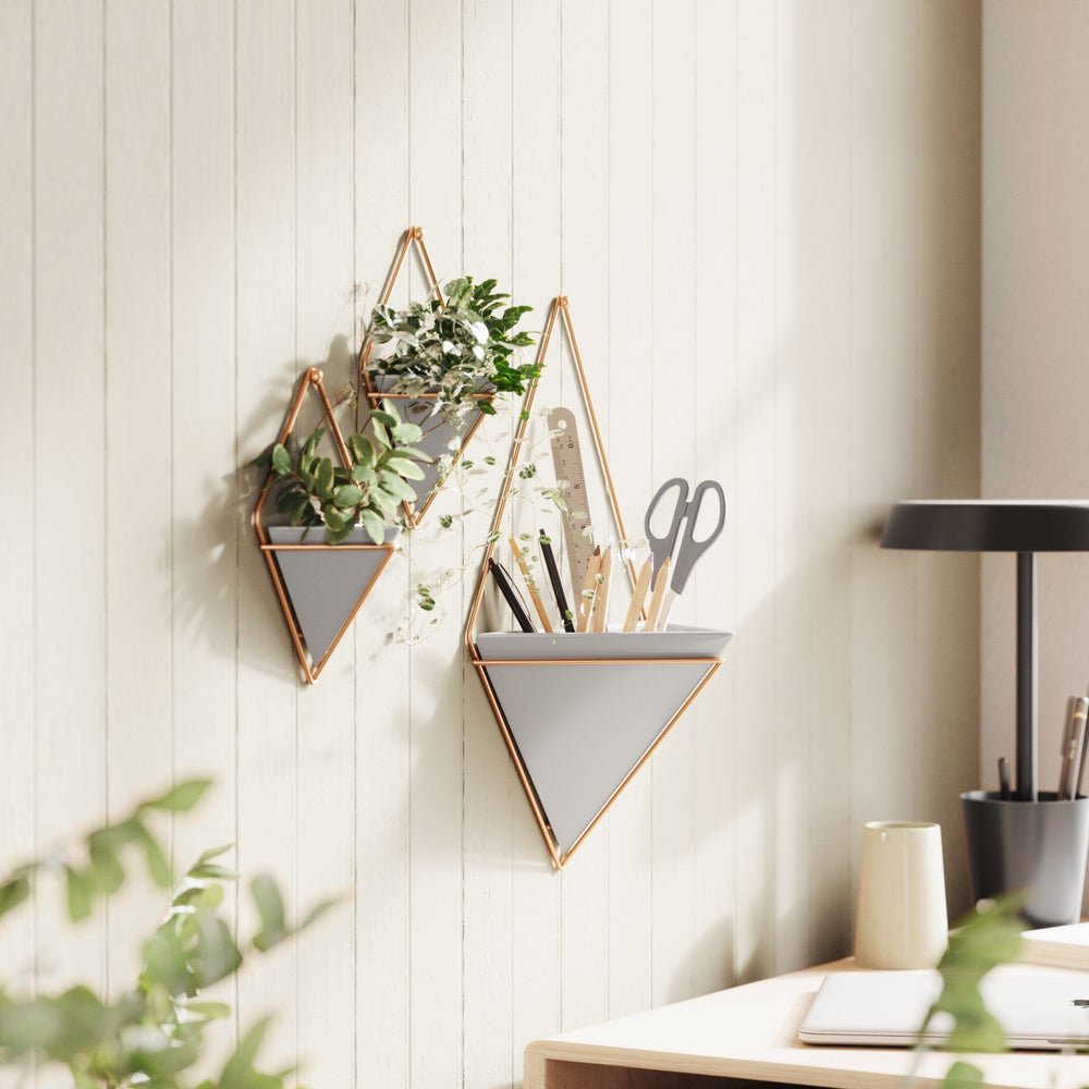 Wall Planters | color: Concrete-Copper | Hover