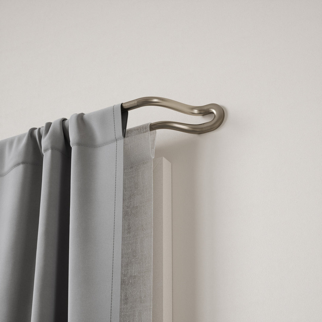 Double Curtain Rods | color: Eco-Friendly Finish Nickel | size: 42-120"""" (107-305 cm) | diameter: 3/4"""" (1.9 cm) | Hover