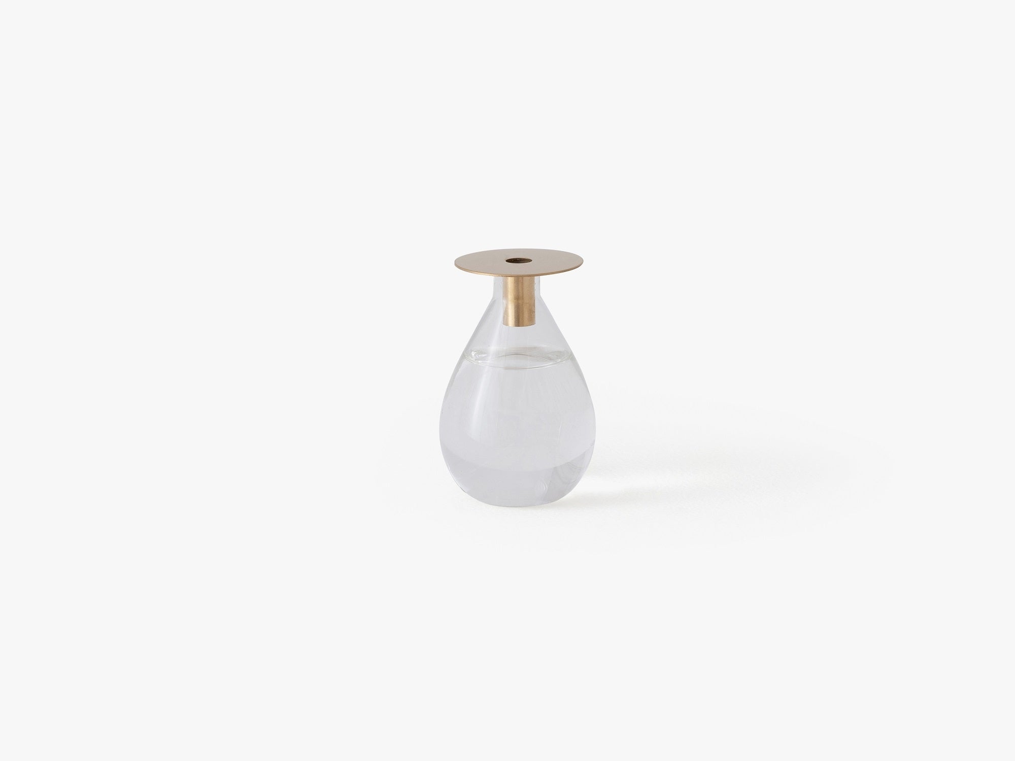 Anya Glass Vase - Tall, Brass
