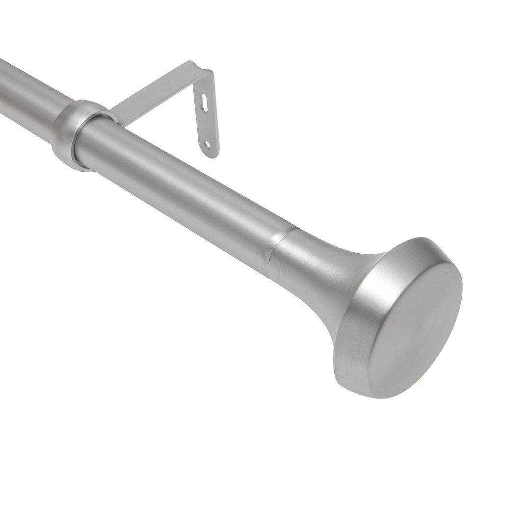 Single Curtain Rods | color: Nickel-Steel | size: 36-72"""" (91-183 cm) | diameter: 1"""" (2.5 cm)