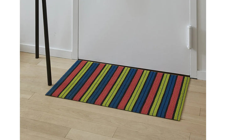 18"x28" Ribbon Stripe Doormat, Limelight