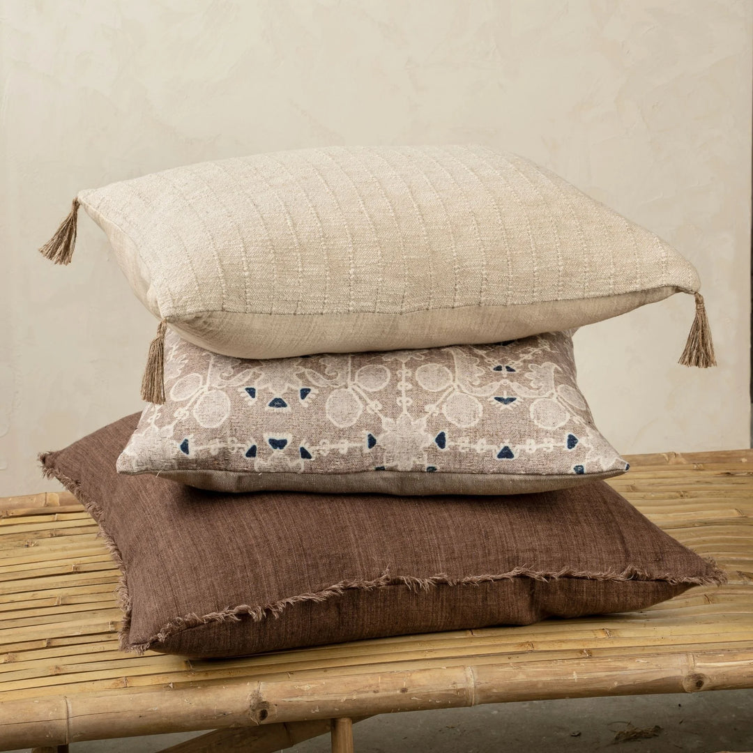 Lina Linen Cushion - Mocha, 24"x24"