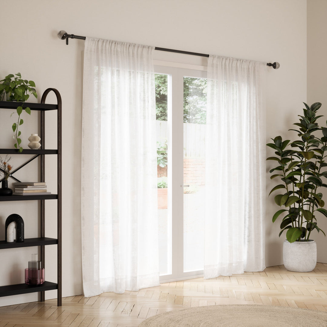 Single Curtain Rods | color: Eco-Friendly Matte-Black | size: 42-120"""" (107-305 cm) | diameter: 1"""" (2.5 cm)