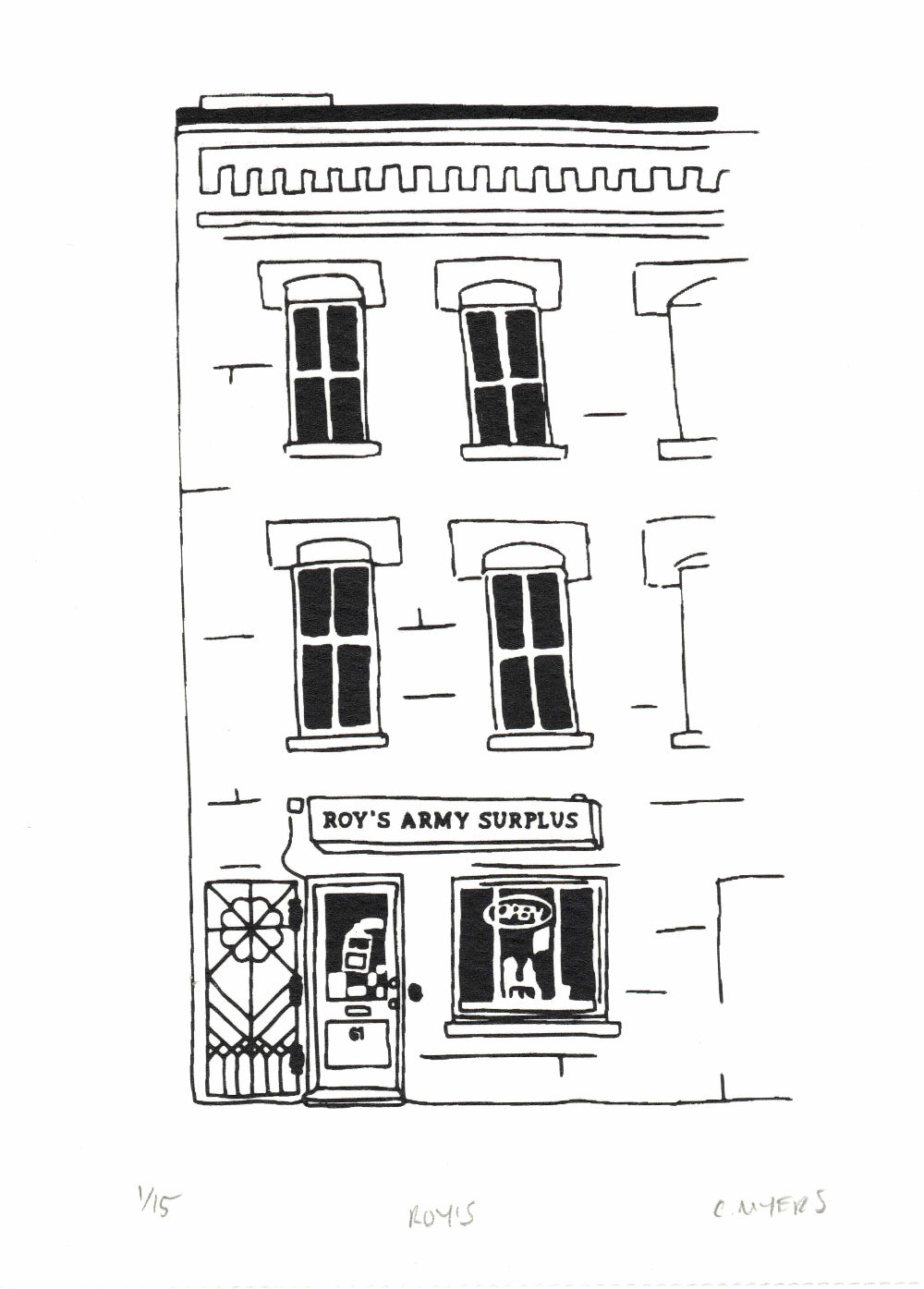 Roy’s Army Surplus | Silkscreen Art Print by Christiana Myers