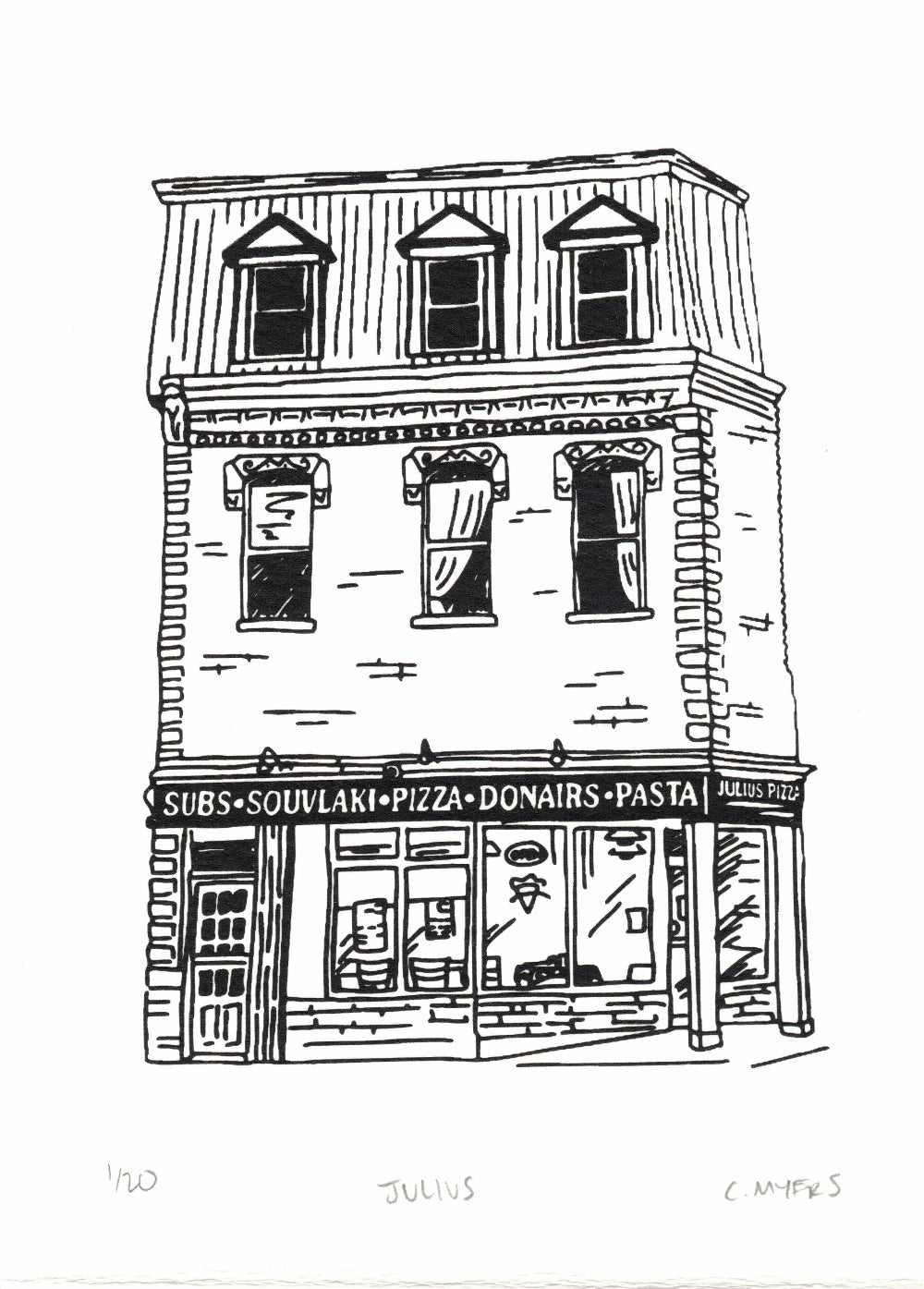 Julius Pizza | Silkscreen Art Print by Christiana Myers