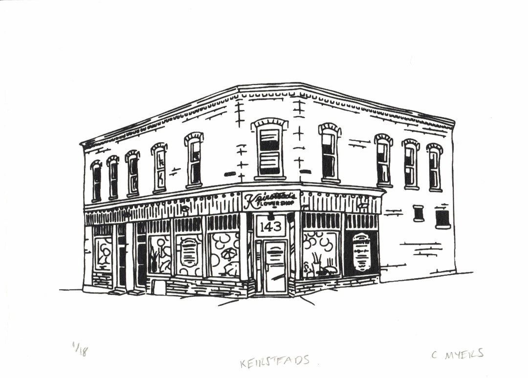 Keirstead’s Flower Shop | Silkscreen Art Print by Christiana Myers