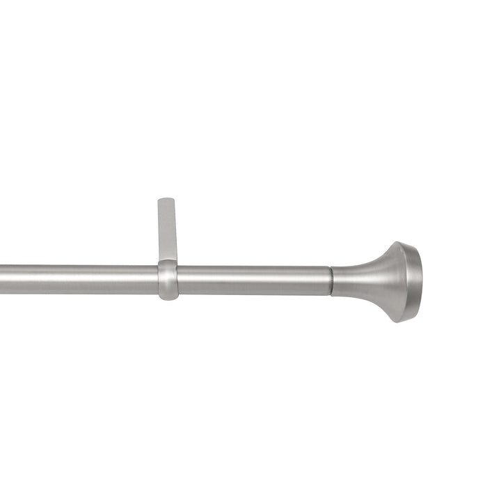 Single Curtain Rods | color: Nickel-Steel | size: 72-144"""" (183-366 cm) | diameter: 1"""" (2.5 cm)