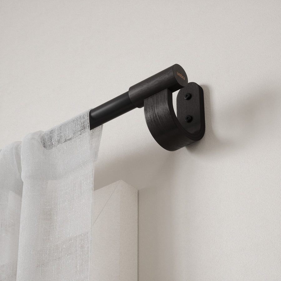 Single Curtain Rods | color: Matte-Black | size: 42-120"""" (107-305 cm) | diameter: 1"""" (2.5 cm)