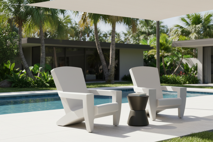 Nova Outdoor Chair & Diabolo Side Table Set by Twist | 3 Piece Set