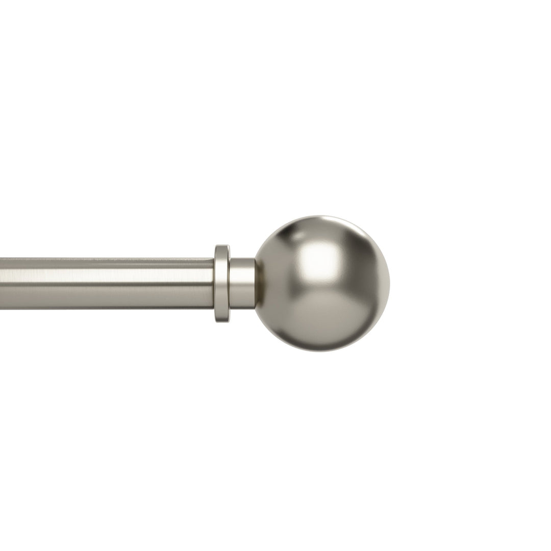 Single Curtain Rods | color: Eco-Friendly Nickel | size: 72-144"""" (183-365 cm) | diameter: 1"""" (2.5 cm)