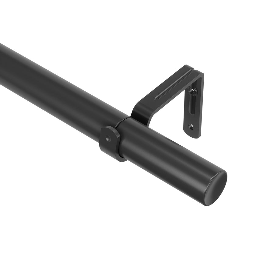 Single Curtain Rods | color: Matte-Black | size: 32-128"""" (81-325 cm) | diameter: 1"""" (2.5 cm)