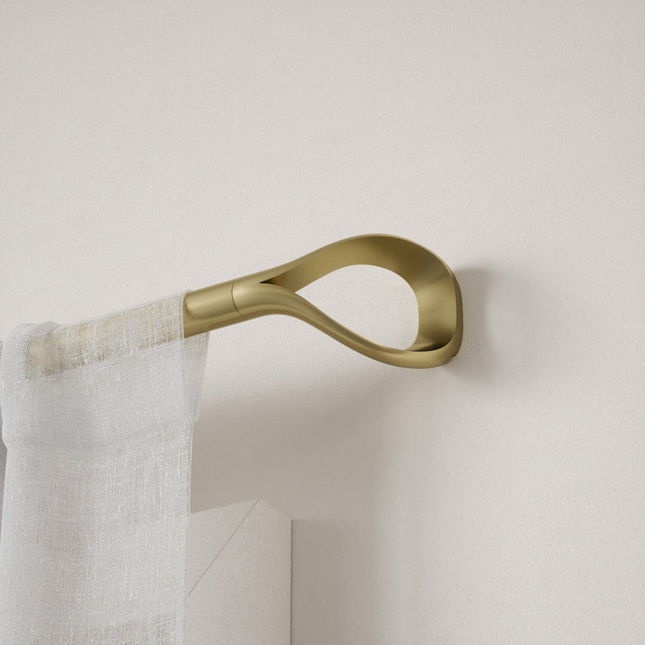 Single Curtain Rods | color: Gold | size: 42-120"""" (107-305 cm) | diameter: 1"""" (2.5 cm)