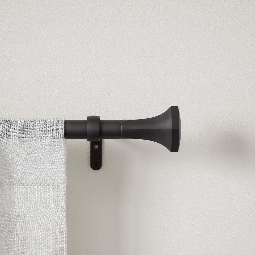 Single Curtain Rods | color: Eco-Friendly Matte-Black | size: 36-72"""" (91-183 cm) | diameter: 1"""" (2.5 cm) | Hover